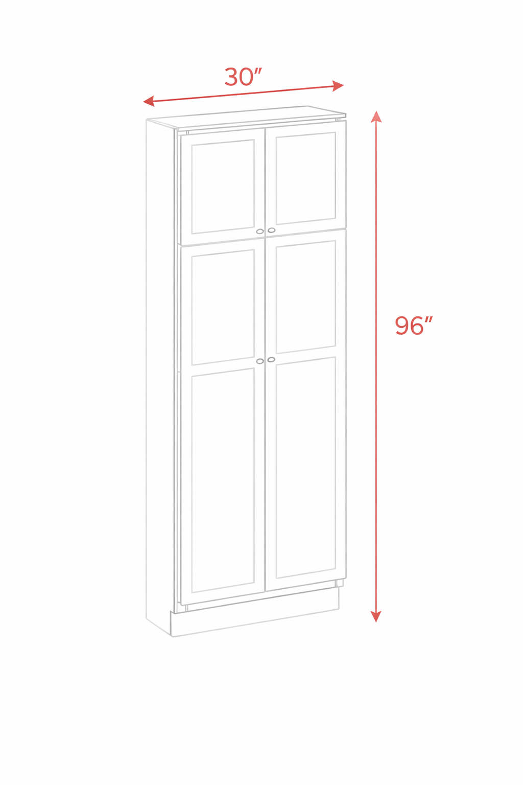 Antique White PC3096 Tall Cabinet