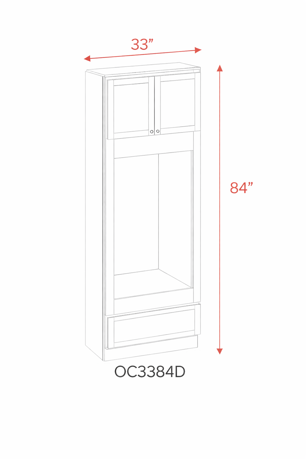 Barley Oak OC3384D Tall Cabinet