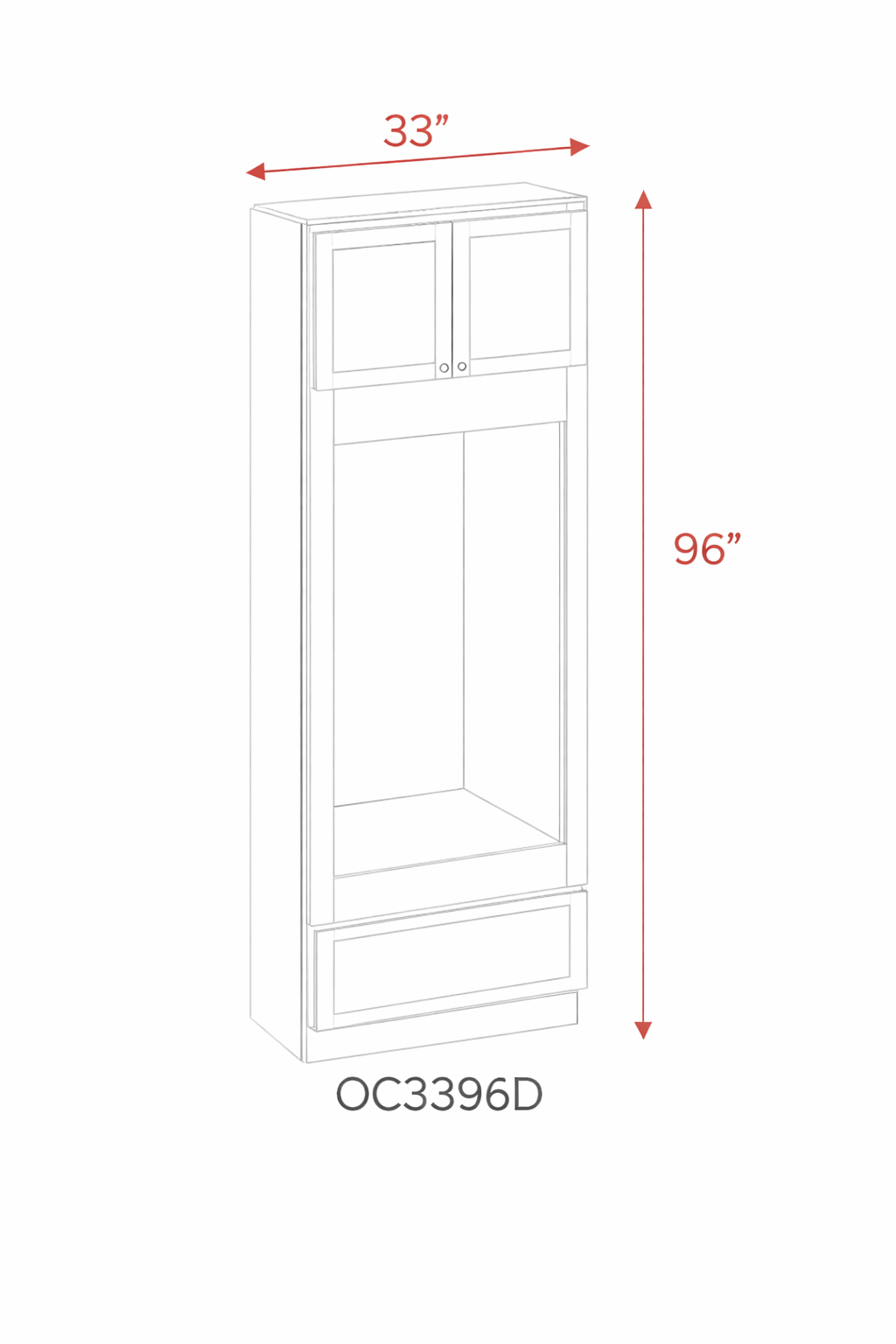 Barley Oak OC3396D Tall Cabinet