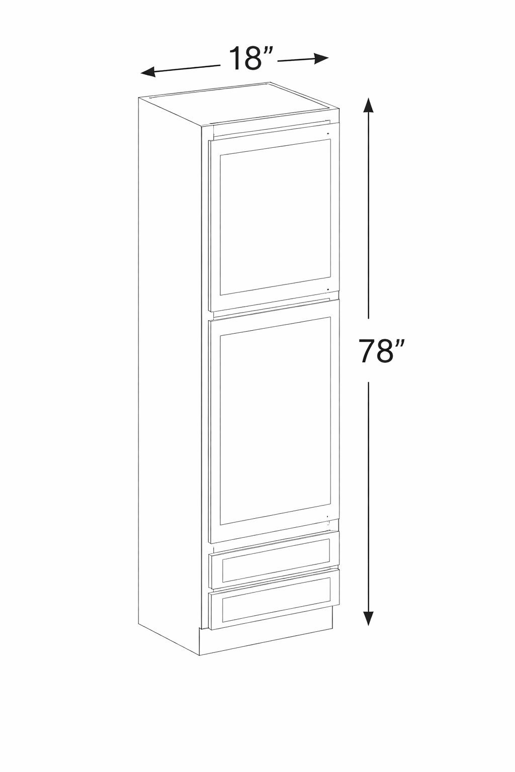 White Shaker VLC1878 Vanity Cabinets