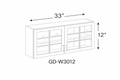 Herloom Brown GD-W3312 Glass Door Cabinets