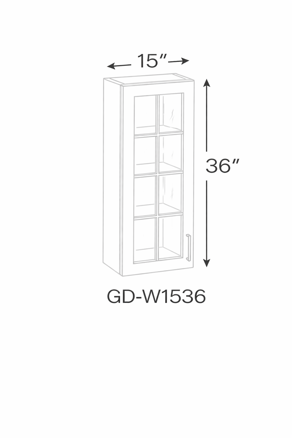 Antique White GD-W1536 Glass Door Cabinets