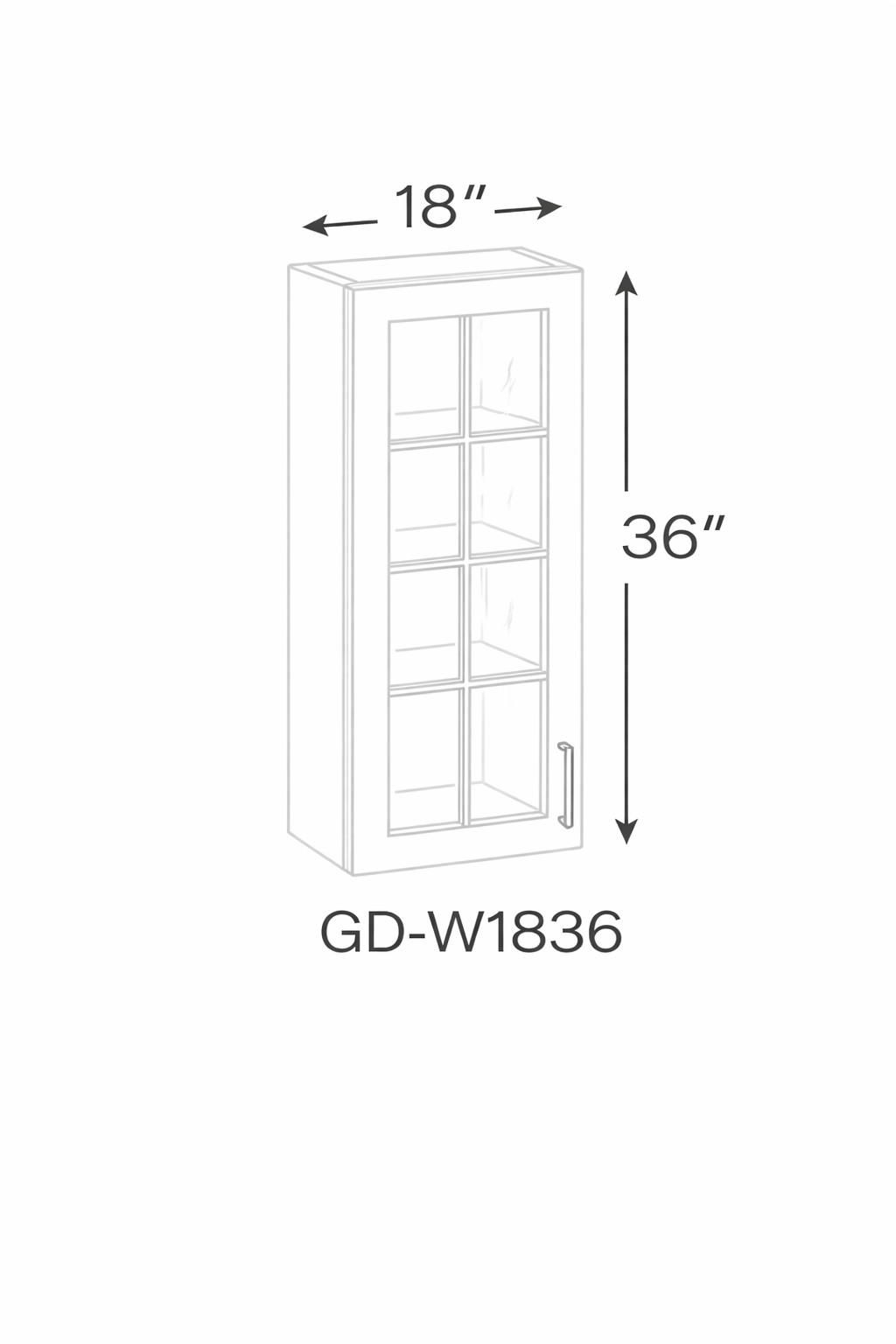 Antique White GD-W1836 Glass Door Cabinets