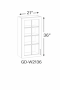 Herloom Brown GD-W2136 Glass Door Cabinets