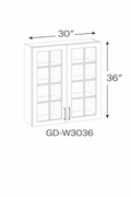 Barley Oak GD-W3036 Glass Door Cabinets