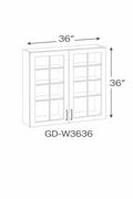 Herloom Brown GD-W3636 Glass Door Cabinets