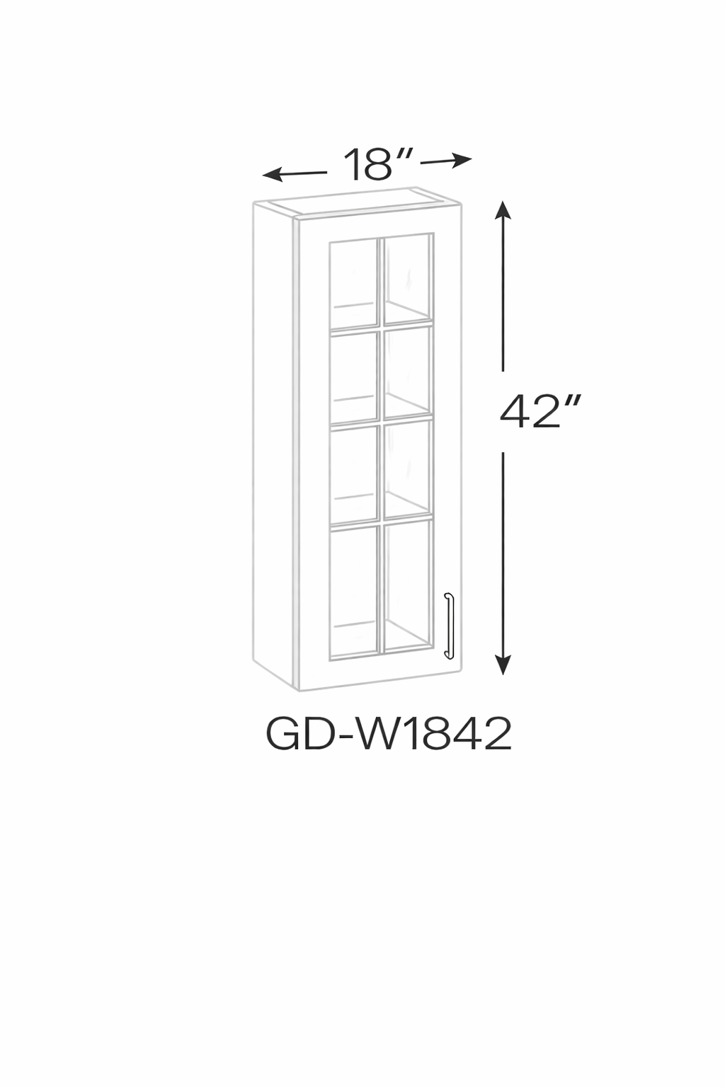 Antique White GD-W1842 Glass Door Cabinets