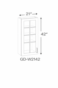 Barley Oak GD-W2142 Glass Door Cabinets