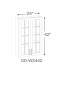 Herloom Brown GD-W2442 Glass Door Cabinets