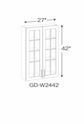Herloom Brown GD-W2742 Glass Door Cabinets