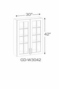 Herloom Brown GD-W3042 Glass Door Cabinets