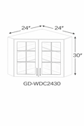 Herloom Brown GD-WDC2430 Glass Door Cabinets