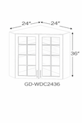 Herloom Brown GD-WDC2436 Glass Door Cabinets