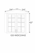 Herloom Brown GD-WDC2442 Glass Door Cabinets