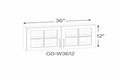 Herloom Brown GD-W3612 Glass Door Cabinets