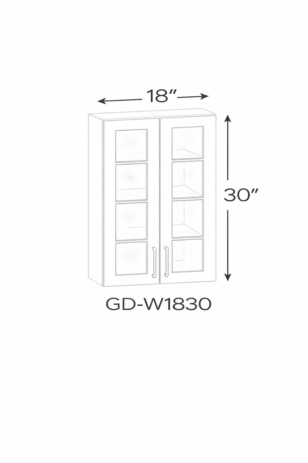 Antique White GD-W1830 Glass Door Cabinets