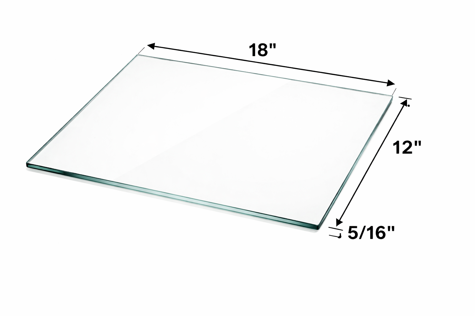 Antique White GSW18 Glass Shelf- Tempered Clear Glass (5/16"T)