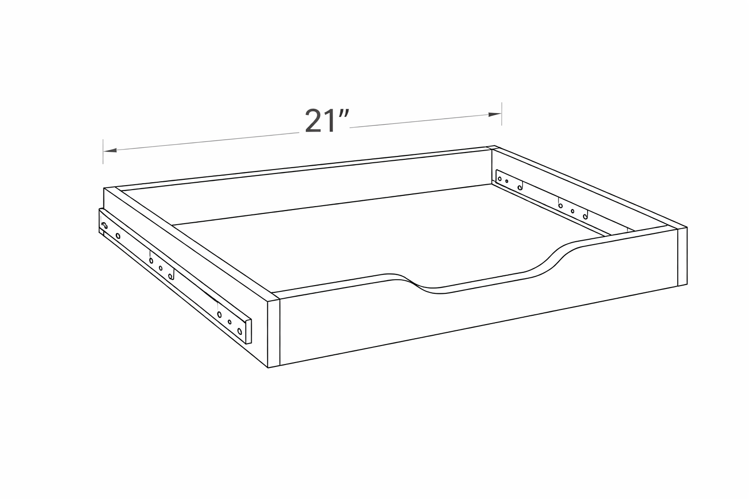 Antique White RO21 Deluxe Dovetailed Roll-out Tray