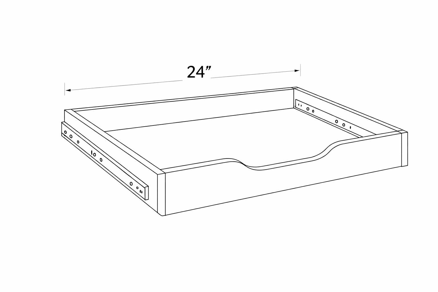 Antique White RO24 Deluxe Dovetailed Roll-out Tray