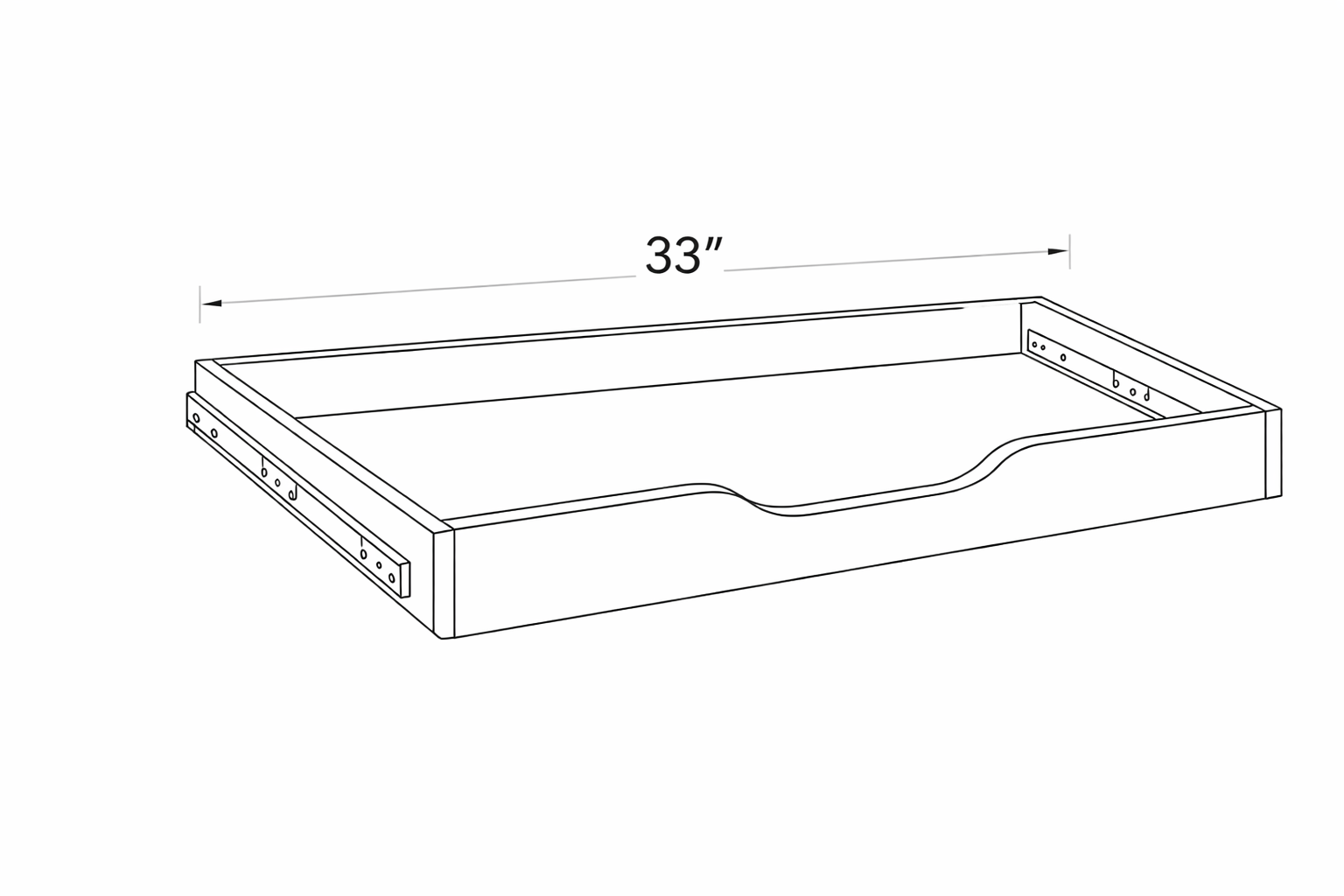 Antique White RO33 Deluxe Dovetailed Roll-out Tray