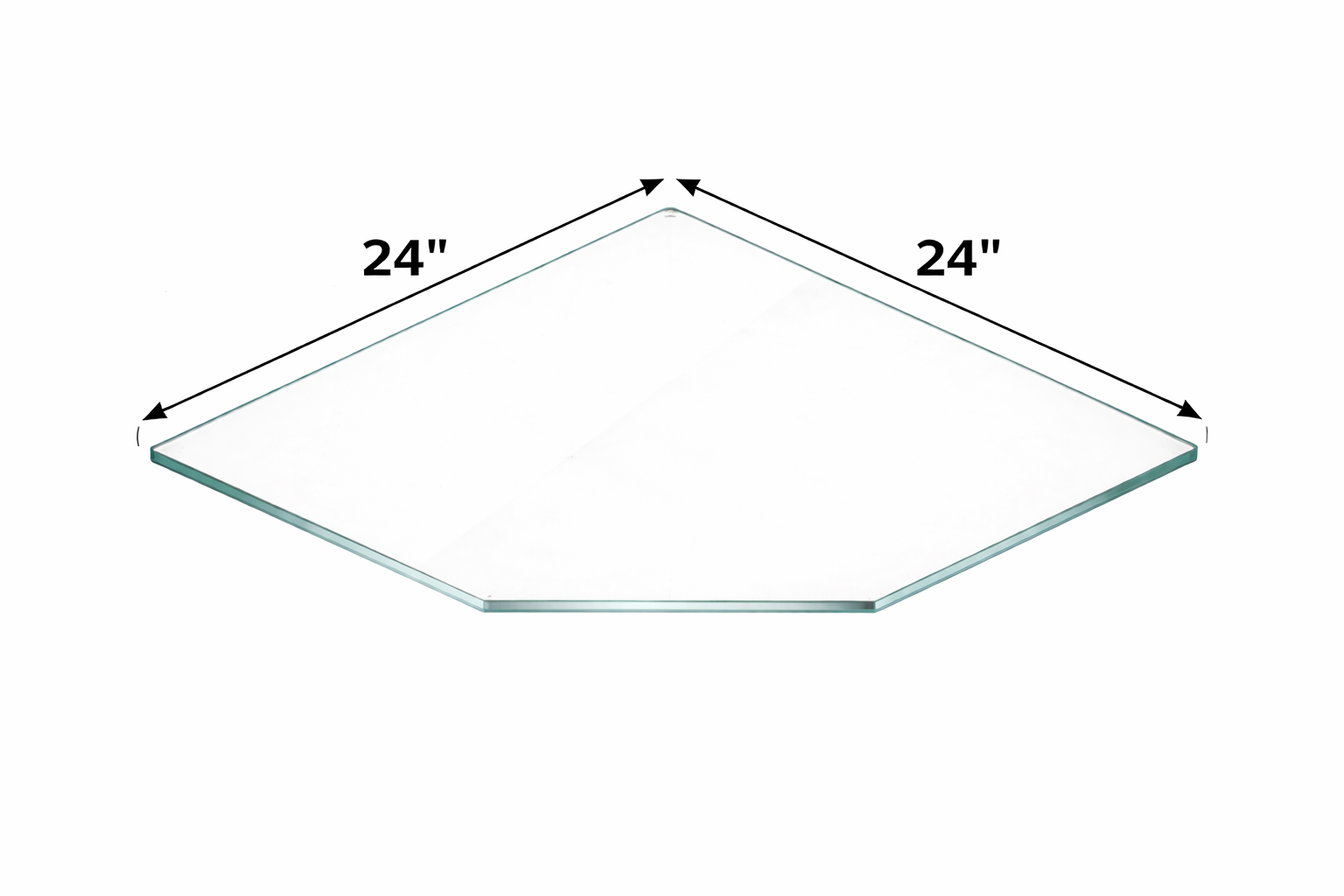 Antique White GSWDC24 Glass Shelf- Tempered Clear Glass (5/16"T)