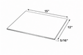 Barley Oak GSW15 Glass Shelf- Tempered Clear Glass (5/16"T)