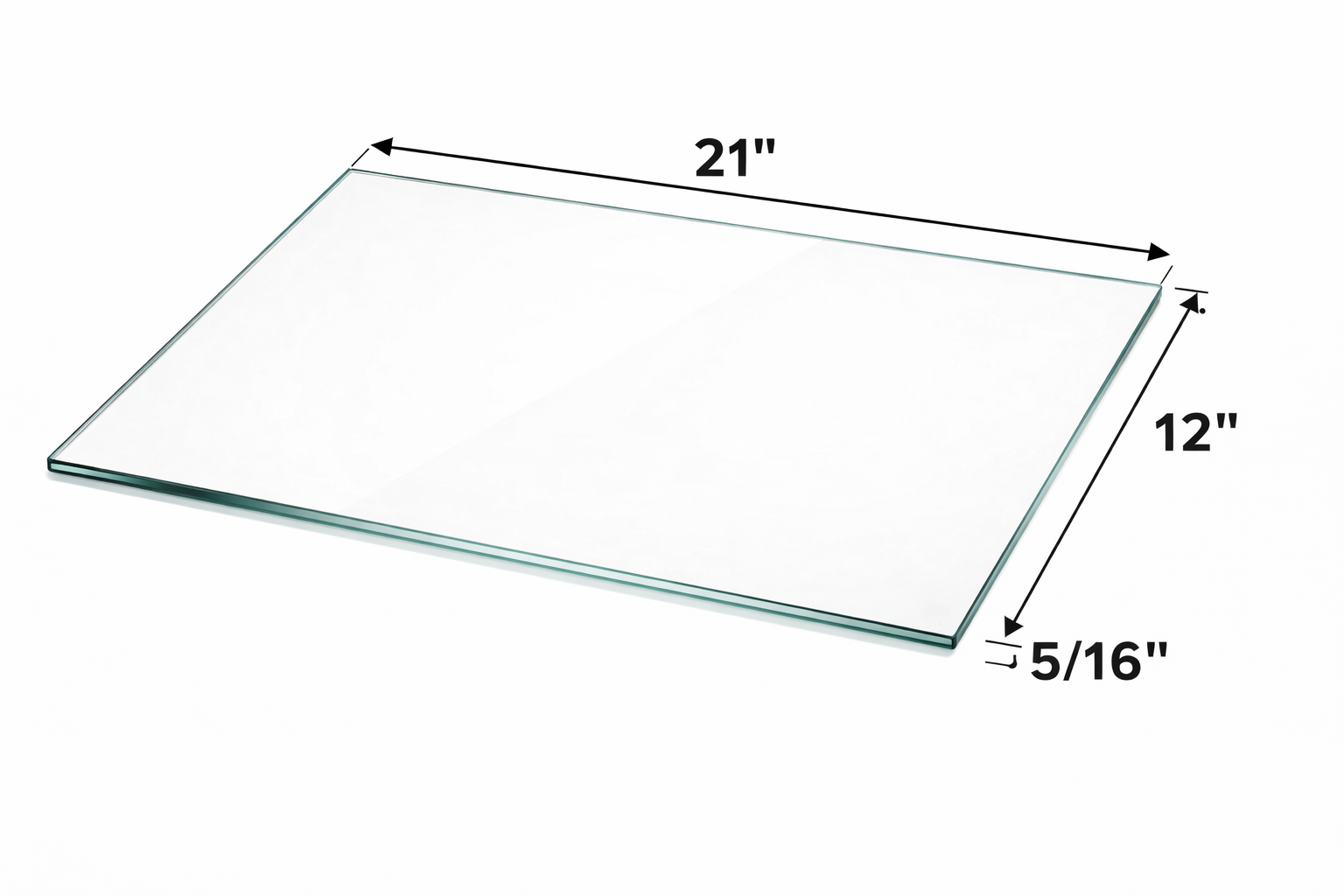 Barley Oak GSW24 Glass Shelf- Tempered Clear Glass (5/16"T)